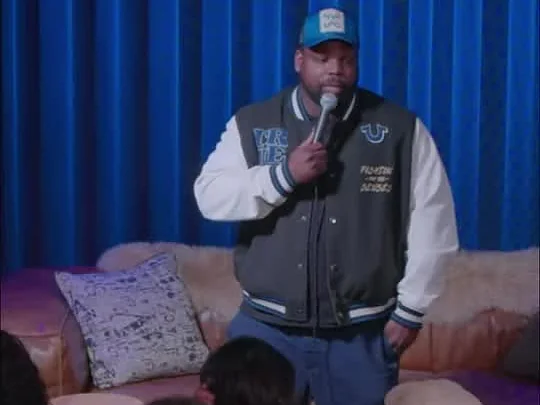 A stand-up set in the room, the crowd up close